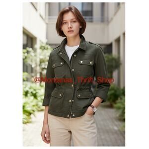 J.CREW Relaxed Downtown Field Jacket XXS Mossy Green military inspired utility
